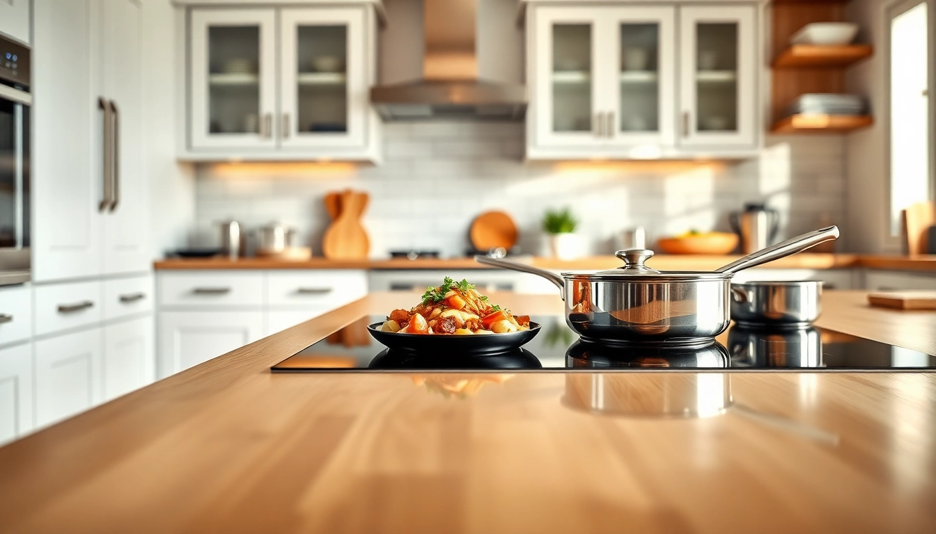Cooking delicious meals on the best induction hob, showcasing its sleek design and modern features.