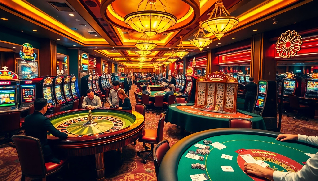 kèo nhà cái hôm nay highlighted in a dynamic casino scene featuring roulette and poker games.